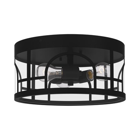 Quoizel Brampton 3-Light Matte Black Flush Mount BRM1314MBK